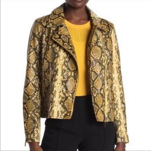 NEW Tahari Faux Leather Snakeskin Jacket M
